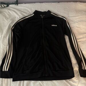 Adidas Black Jacket with white  Stripes